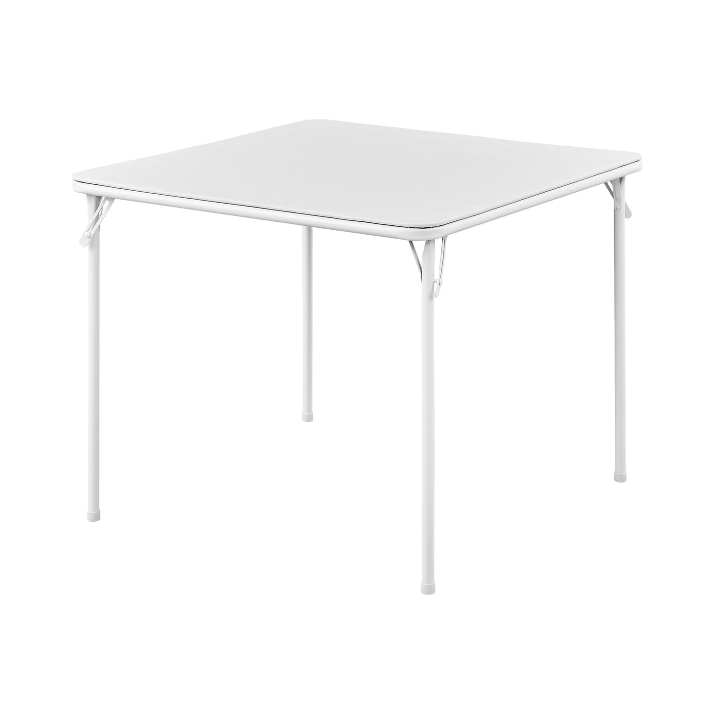 BOOSDEN 2.6 FT White Square Folding Card Table for Indoor and Outdoor