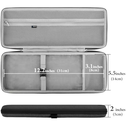 Geekria 75% Keyboard Case, Hard Shell Travel Bag for Compact 84 Key Computer Mechanical Gaming Keyboard, Compatible with Logitech POP Keys/POP ICON Combo/MX Mechanical Mini (Dark Gray)