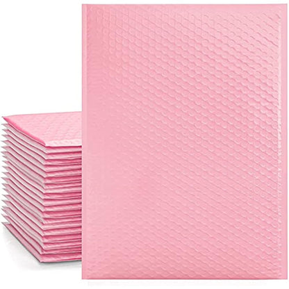 Switory 25Pcs Poly Bubble Mailers Padded Envelopes Bulk Bubble Lined Wrap Polymailer Bags for Shipping/Packaging/Mailing Self Seal, Pale Pink (Inside Size: 26.7x38cm)