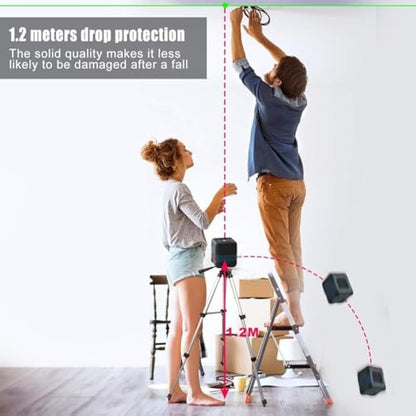 Laser Level Green,RockSeed Cross Line Laser Leveler Horizontal and Vertical Points Rotatable 360 Degree Self Levelling Spirit Levels Manual/Self-Leveling Mode IP54 Carrying Pouch,Battery Included