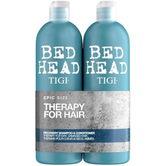Bed Head by TIGI | Recovery Shampoo and Conditioner Set | Professional Moisturising Hair Repair Treatment | Ideal For Dry And Damaged Hair | 750 ml ( Pack of 2)