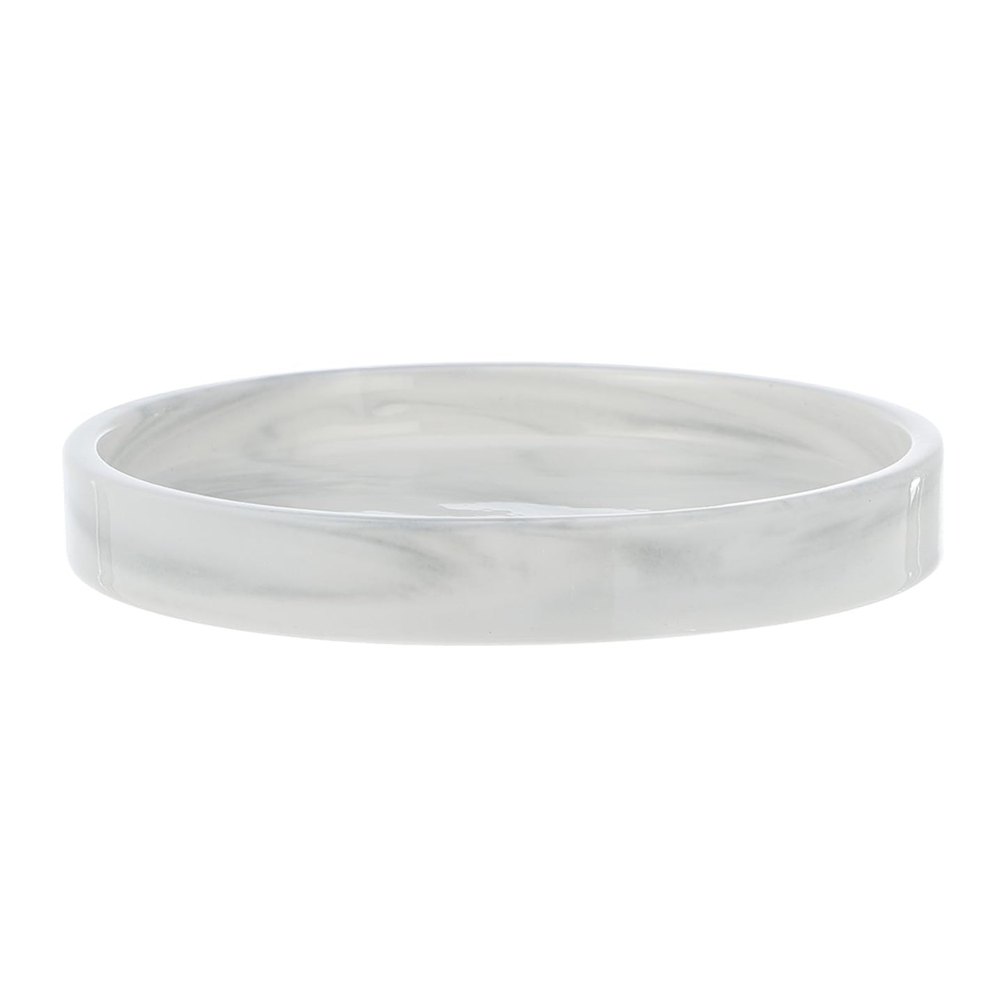 Cabilock Vanity Tray Marble Design Ceramic Storage Plate 7 Inches Elegant Home Adornment Skid-resistant Marble Tray
