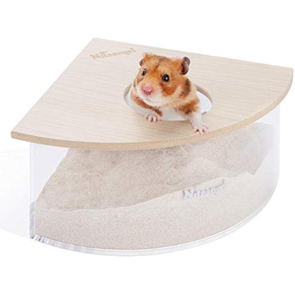 Niteangel Small Animal Sand-Bath Box - Acrylic Critter's Sand Bath Shower Room & Digging Sand Container for Hamsters Mice Lemming Gerbils or Other Small Pets