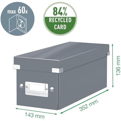 Leitz CD Storage Box, Yellow, Click and Store Range, 60410016