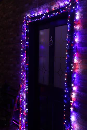 Christmas Concepts 500 6M/20FT Red/Blue White LED Cluster Lights with 8 Function Controller - Indoor/Outdoor - Energy Efficient A++ - Christmas