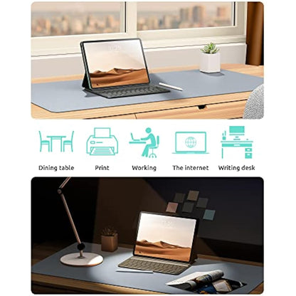 YSAGi Leather Desk Mat, Large Mouse Mat, Non-Slip Desk Pad, Waterproof PU Leather Table Protector Writing Pad for Office and Home (80 x 40 cm, Light Grey)