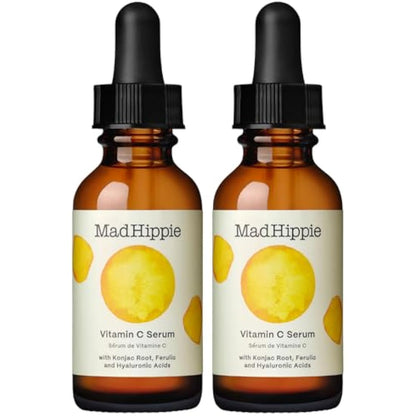 Mad Hippie Vitamin C Serum 2-Pack – Brightening Serum with Hyaluronic Acid, Ferulic Acid, Vitamin E, 1.02 Oz Ea
