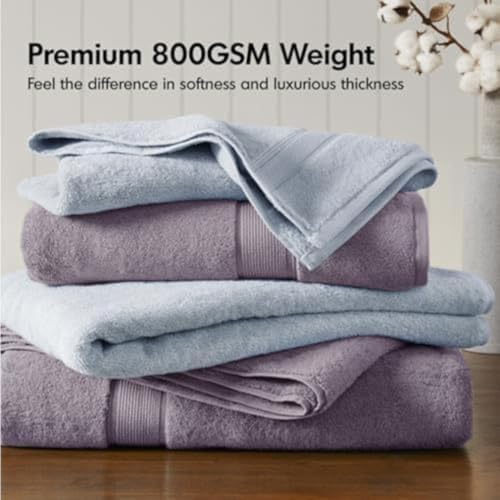 Madison Park SIGNATURE 800GSM 100% Cotton Luxurious Bath Towel Set Highly Absorbent, Quick Dry, Hotel & Spa Quality for Bathroom, 30 x 54