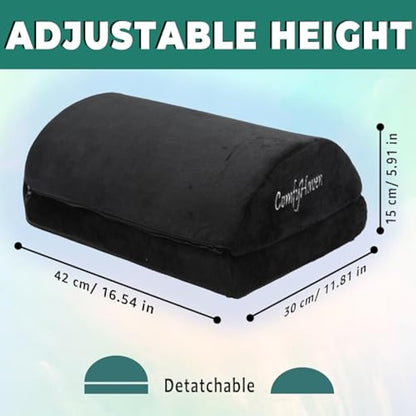 ComfyHaven Premium Adjustable Ergonomic Under Desk Foot Rest Ideal for Office & Home Use, Memory Foam Foot Stool - Relieves Back & Hip Pain (Velvet (Velboa))