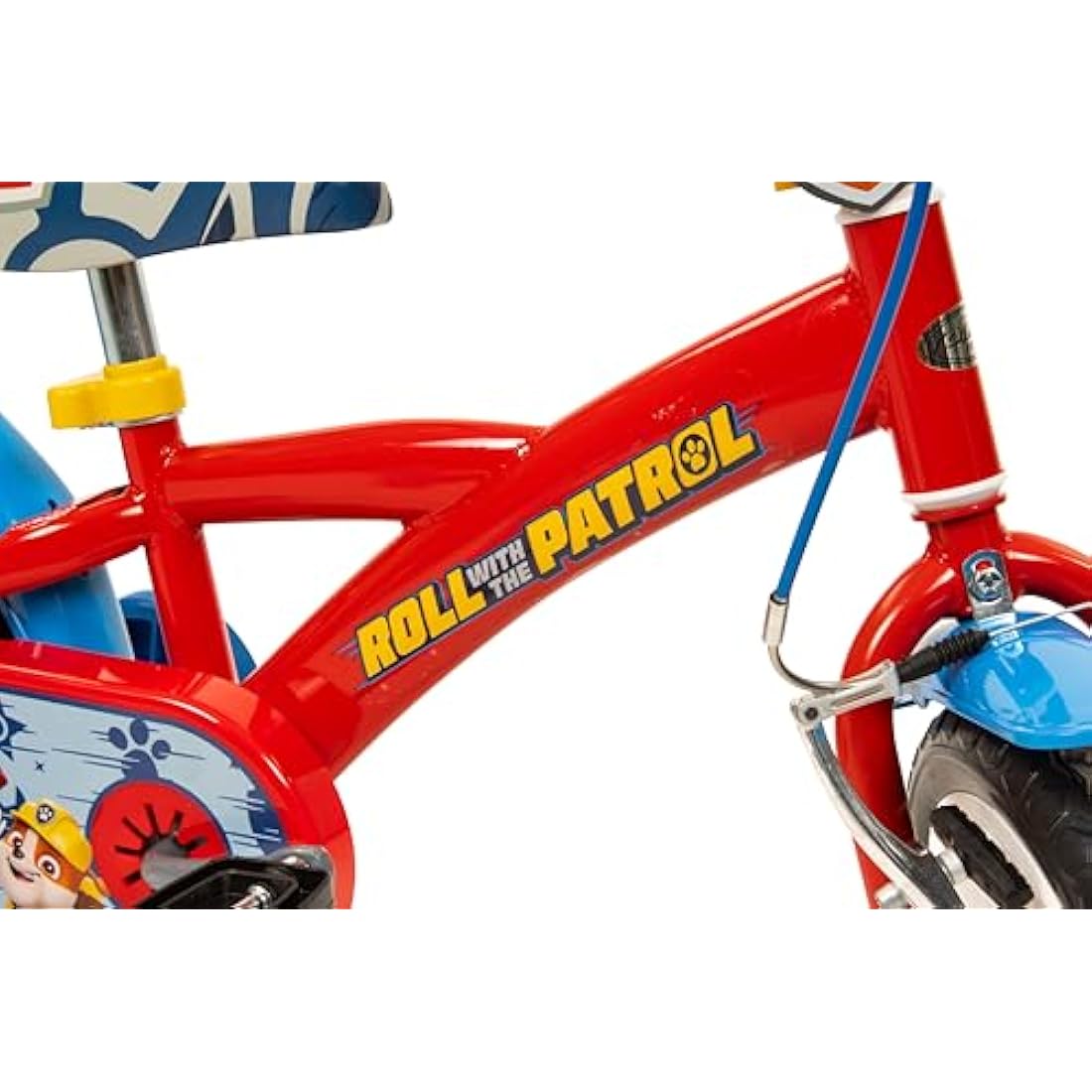 Toimsa Paw Patrol Kids Bike, Learn to Ride Bicycle, With Training Wheel Stabilisers, for Children Age 3+, Blue and Red