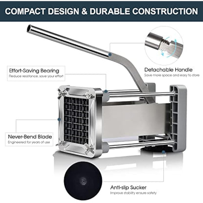 Chip Cutter Machine, Sopito Professional Stainless Steel Potato Chipper for French Fries Cutters with 1/2 Inch Blades for Home and Commercial Use