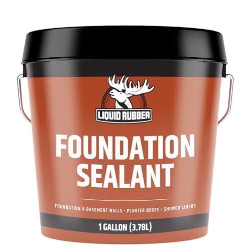 Liquid Rubber Basement and Foundation Repair Sealant - Waterproof Concrete Sealer & Crack Filler - Flexible Coating for Indoor & Outdoor Use - Waterproofing Paint - Black, 3.78 Litres