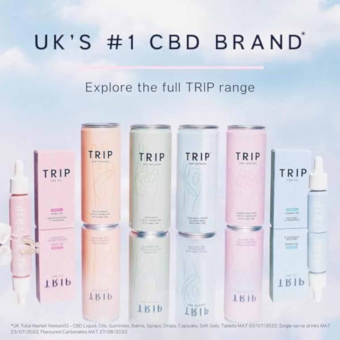 TRIP CBD Drink, Sparkling Mixed Pack Fizzy Drink, Low Calorie, Vegan (Pack of 24 x 250ml)