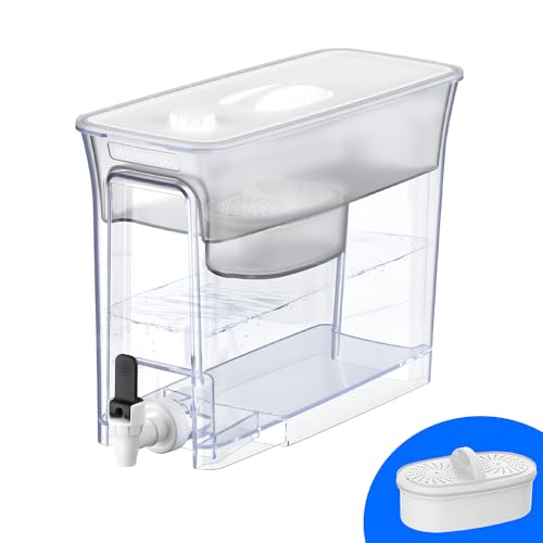 Waterdrop Water Filter Dispenser, 8.2L, Slim Water Filter Tank with 1 × 60 Days Filter, 200-Gallon Long-Life, Faster Filtration, Reduces Chlorine, PFOA/PFOS and More, BPA Free, White