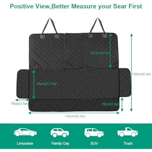ANOSOSPECIAL Dog Car Back Seat Cover for Kids,Non Stick Fur Rear Seat Protector for Pet,Nonslip Waterproof Universal Fit Interior Backseat Covers for Auto Van SUV