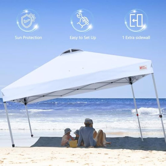MASTERCANOPY Durable Ez Pop-up Gazebo Tent with 1 Sidewall (3x3M,White)