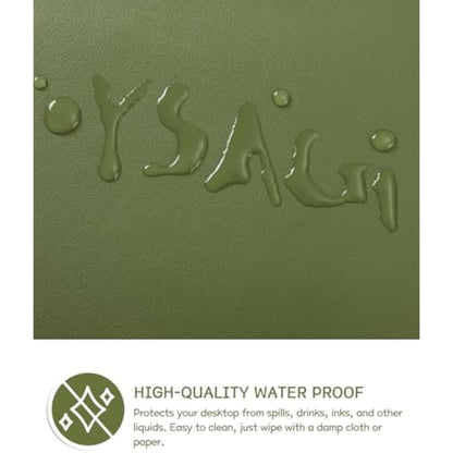 YSAGi Non-Slip Desk Pad, Waterproof PVC Leather Desk Table Protector, Ultra Thin Large Mouse Pad, Easy Clean Laptop Desk Writing Mat for Office Work/Home/Decor (90 x 43 cm, Grass Green)