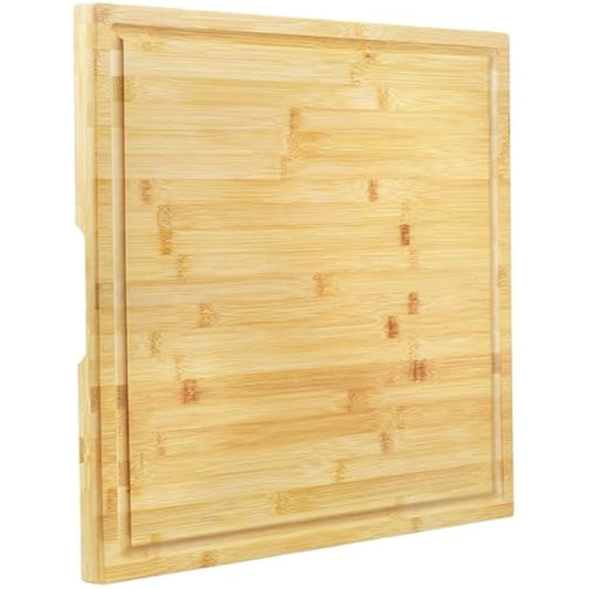 Utoplike Extra Large Chopping Board(50.7 x 50.7 x 2.5 cm), XL Bamboo Wooden Cutting Boards for Kitchen, Big Butcher Block Board with Handle and Juice Grooves