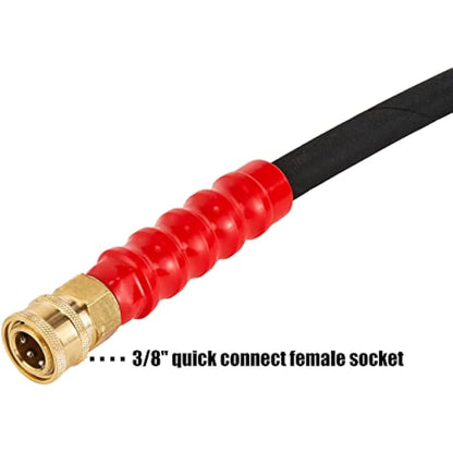 Tool Daily Pressure Washer Hose, 3/8 Inch x 50 FT, Quick Connect, 4000 PSI, High Tensile Wire Braided,Black