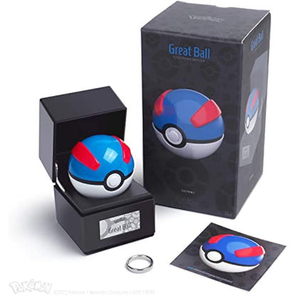The Wand Company Original Poké Ball Authentic Replica - Realistic, Electronic, Die-Cast Poké Ball with Display Case Light Features. Officially Licensed by Pokémon