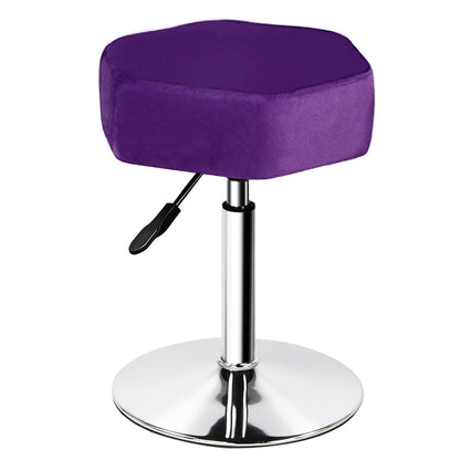 FURWOO Hexagon Beauty Stool with Velvet Cushion Height Adjustable Makeup Stool for Dressing Table SmallPurple