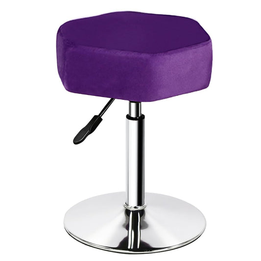 FURWOO Hexagon Beauty Stool with Velvet Cushion Height Adjustable Makeup Stool for Dressing Table SmallPurple