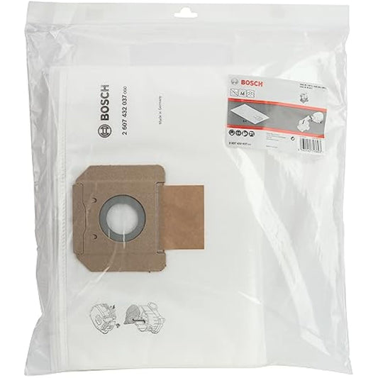 Bosch 5x Fleece Filter Bag (replacement bag for GAS 35 L AFC/ L SFC+/M AFC Professional, for Dry Vacuuming, Accessories for Dust Extractors)