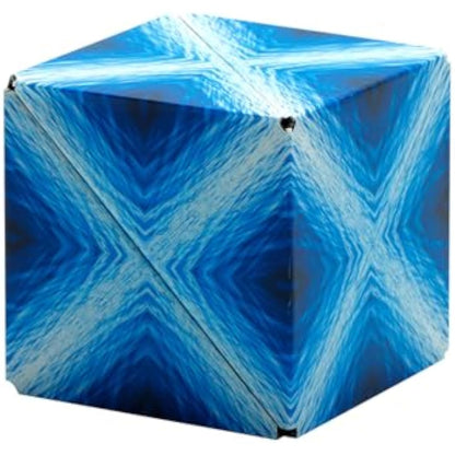 SHASHIBO Shape Shifting Box - Award-Winning, Patented Fidget Cube w/ 36 Rare Earth Magnets - Transforms Into Over 70 Shapes (Blue Planet)