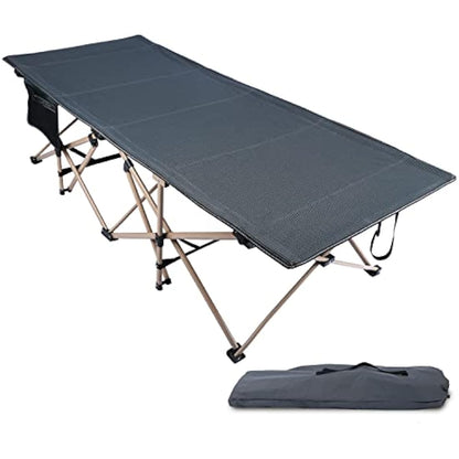 REDCAMP XXL Oversized Camp Bed for adults 500lbs, 33" Extra Wide Heavy Duty Sturdy Folding Camping Bed Portable, Stronge Thicker Tubes Sleeping Cot Outdoor Travel Office,Dark Gray