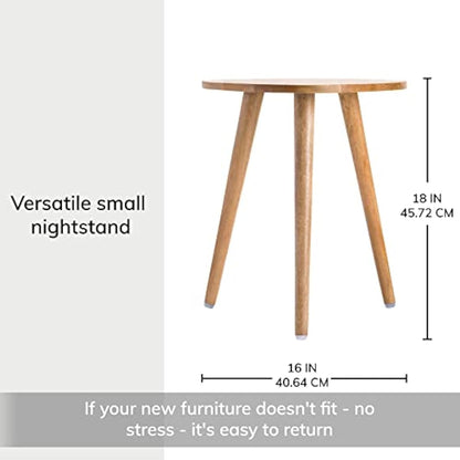 MH London Bond Triangle End Table - Exclusively Designed Small Side Table. Hand Crafted - Wooden Table - Contemporary Design for Small Side Table for Bedroom and Living Room