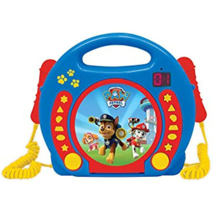 Lexibook, Paw Patrol, Portable CD player with Microphones, Music Player, Repeat and Programming, Karaoke, Headphones jack, Blue, RCDK100PA