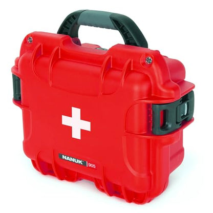 NANUK 905 Waterproof First Aid Prepper Survival Gear Dust and Impact Resistant Case - Empty - Red, 905-FSA9