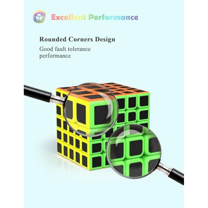 ROXENDA Speed Cube, Magic Puzzle Cube Super-durable Carbon Fiber Sticker with Vivid Colors for Kids (5x5x5)