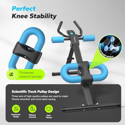 MERACH Ab Machine, Abs Workout Equipment, Adjustable Ab Trainer Machine for Abs Workout at Home Gym, Foldable, Knee Protection