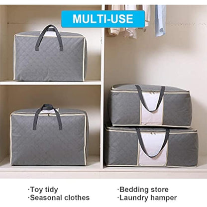 Astoryou 105L Large Storage Bags with Zips, 3 PCS Duvet Storage Bag King Size, Breathable Underbed Storage Bags for Bedding, Clothes, Duvets, Pillows, Quilt, Blankets