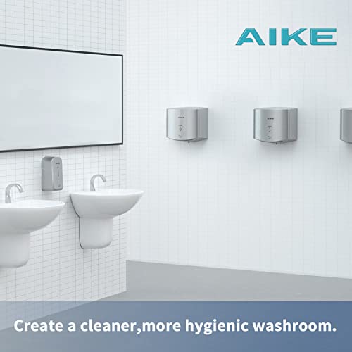 AIKE Hand Dryer 10 Seconds to Dry, High Speed Energy Saving Electric Hand Dryer Automatic, Commercial Hand Dryer for Kitchen, Bathroom and Toilet AK2630S 220v 1400W Silver