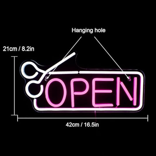Open Neon Signs for Wall Decor, Open Signs for Business, Neon Open Sign with USB Powered for Bar,Salon,Store,Hotel,Shop,Club,Coffee