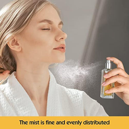 Ysimple 2 Pack 100ml Perfume Atomiser, Portable Clear Empty Glass Perfume Spray Bottles, Refillable Perfume Atomizer Large Cosmetic Fine Mist Atomizer for Travel(Silver)