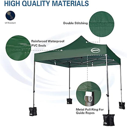 MAXIMUS® Heavy Duty Gazebo 3m x 3m commercial Gazebo Market Stall Pop Up Tent With 4 Sides (Green)