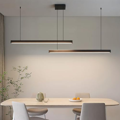 Mikeru Modern Kitchen Island Pendant Lighting, 180cm Hanging Pendant Light Dimmable 10% to 100% Pool Table Lights Put Together Ceiling Lights 3000K/4500K/6500K Linear Chandelier for Living Room