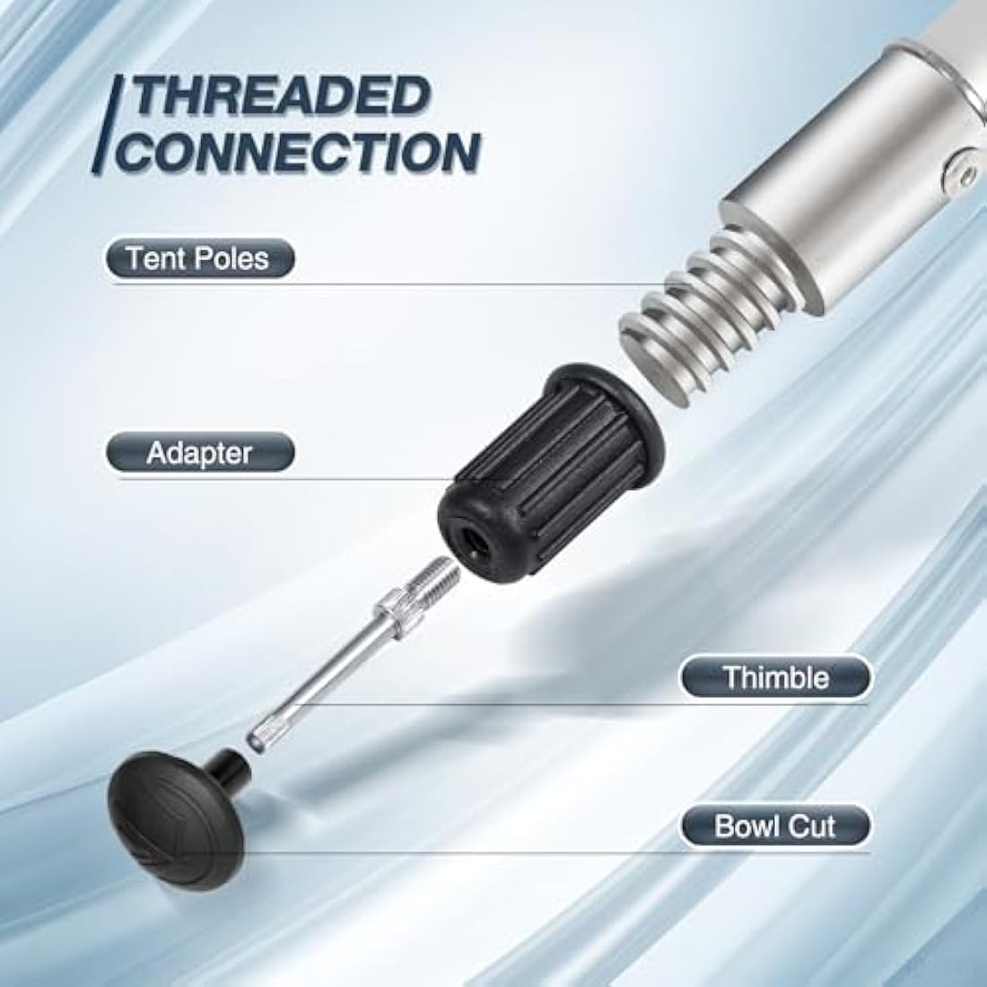 REDCAMP Telescopic Tarp Poles Set of 2/4, Aluminium Extendable Adjustable Tent Poles, Multipurpose Camping Extension Pole for Tarp Awning Canopy Porch Sun Sails Tarpaulin Headroom 2.3M