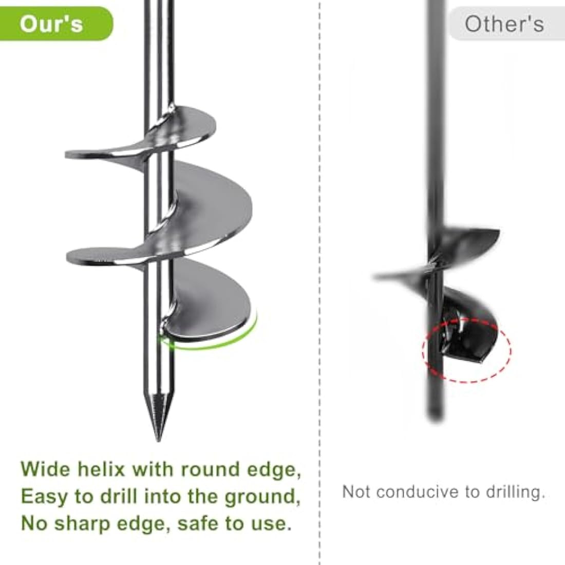 Insaga Tent Peg, 76cm Heavy Duty Ground Anchor Large Metal Earth Stake Spiral Blade Screw in Trampolines Spike for Swing Set/Camping/Shed/Dog/Carport with Fixed Loop Strap, 2 Pack