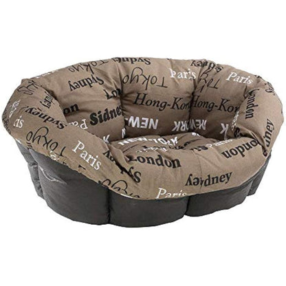 Ferplast Cushion for dog and cat bed SOFA' CUSHION 12 Padded spare cover for pet bed, Soft cotton washable, Adjustable with elastic cord, 114 x 83 x h 37 cm Brown