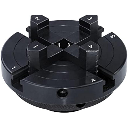 DEEFIINE 4 Inch Wood Lathe Chuck Set 1" X8TPI & 3/4" X16TPI Adapter, Self Centering 4 Jaw Wood Turning Chuck(Black)