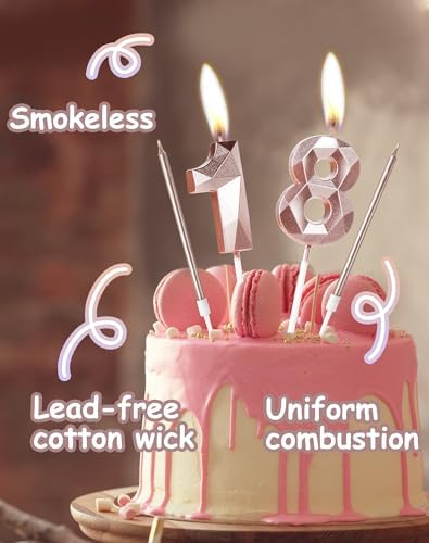 Yiran Rose Gold 30th Birthday Candles Set Number 30 Candle Rose Gold Long Candles Birthday Candles Cake, Birthday Candle, Cake Candles Cake Topper decor Birthday Party Wedding Anniversary