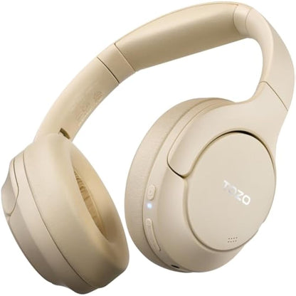 TOZO HT2 Hybrid Active Noise Cancelling Wireless Headphones, 60H Playtime Lossless Audio Over Ear Bluetooth Headphones, Hi-Res Audio Deep Bass Foldable Lightweight Headset for Workout