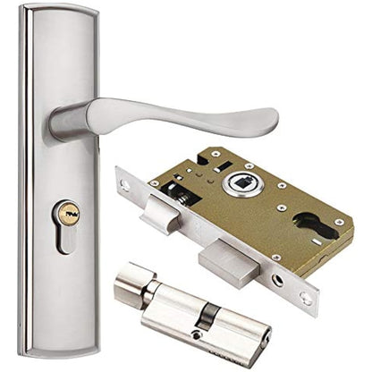 Qrity Door Handle Lever, Euro Lever Lock, Cylinder, 3 Copper Keys, Zinc Alloy