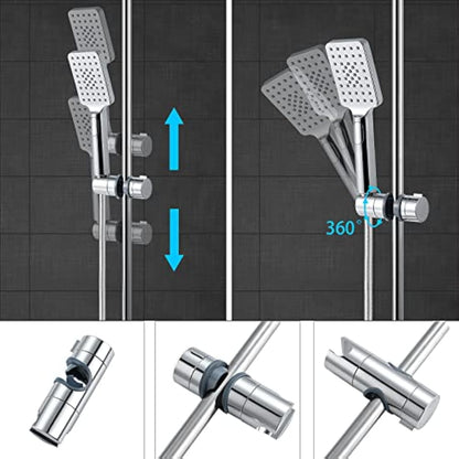 Shower Head Holders, BBLIKE Hand Shower Bracket Replacement 16-19MM Adjustable Replacement Shower Holder Chrome Plated Shower Bracket (16-19mm), Grey