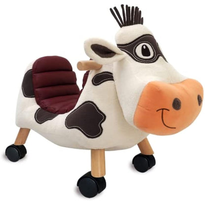 Little Bird Told Me - Moobert Cow Award Winning Ride On Toy for Toddler 12+ Months Unisex - Soft Animal Toy on Wheels, Wooden Frame, Wipe Clean Supportive Seat - British Brand Since 2007