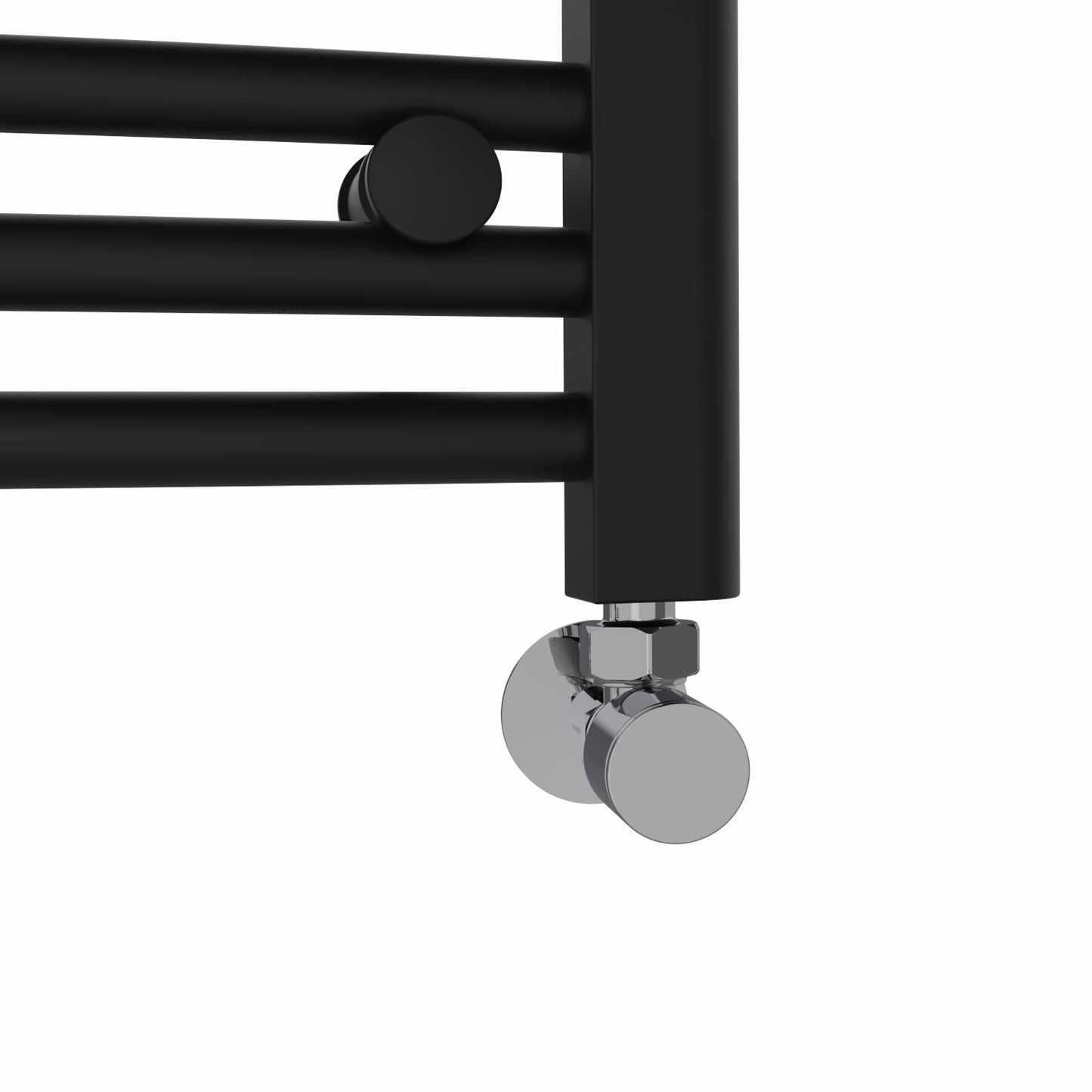 NRG Black Heated Towel Rail Curved Designer Bathroom Radiator - 1600×600mm